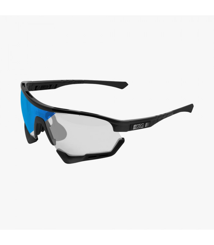 SCICON AEROTECH BLACK GLOSS SUNGLASSES (PHOTOCHROMIC BLUE LENS)