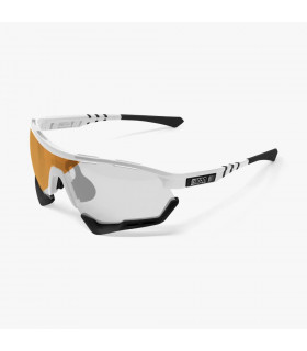 SCICON AEROTECH WHITE GLOSS SUNGLASSES (PHOTOCHROMIC BRONZE LENS)