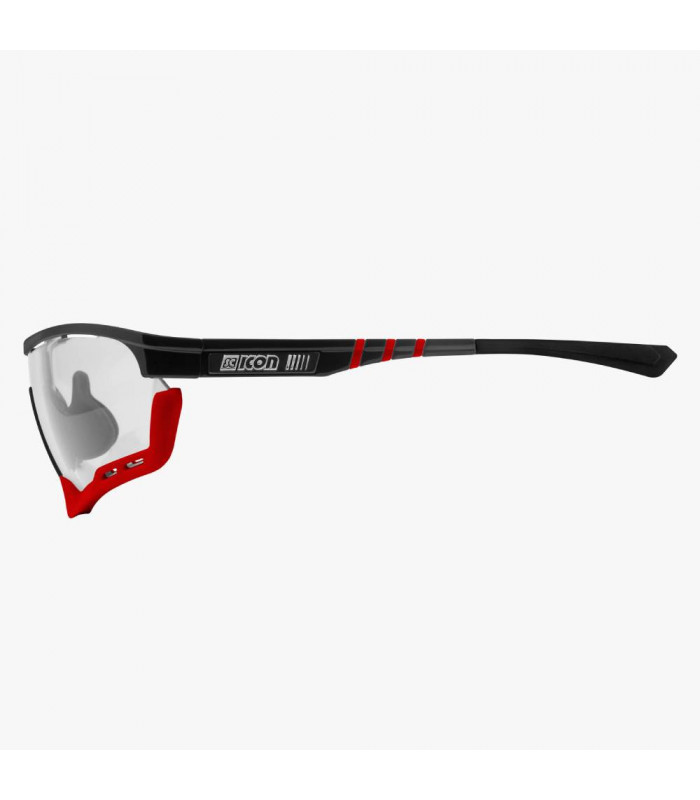 SCICON AEROTECH XL BLACK GLOSS SUNGLASSES (PHOTOCHROMIC RED LENS)