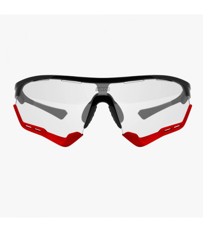 SCICON AEROTECH XL BLACK GLOSS SUNGLASSES (PHOTOCHROMIC RED LENS)