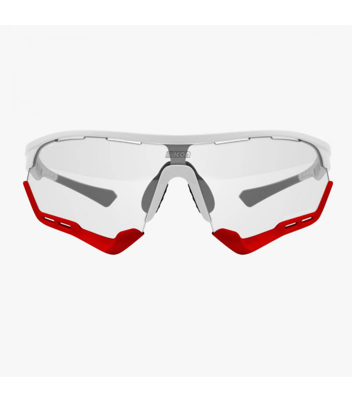 SCICON AEROTECH XL WHITE GLOSS SUNGLASSES (PHOTOCHROMIC RED LENS)