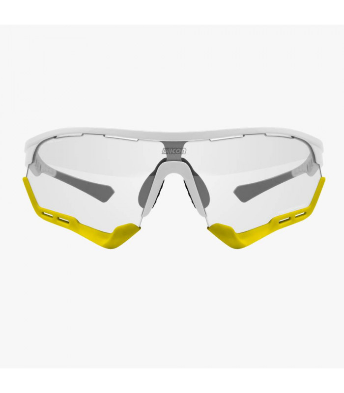 SCICON AEROTECH XL WHITE GLOSS SUNGLASSES (PHOTOCHROMIC SILVER LENS)