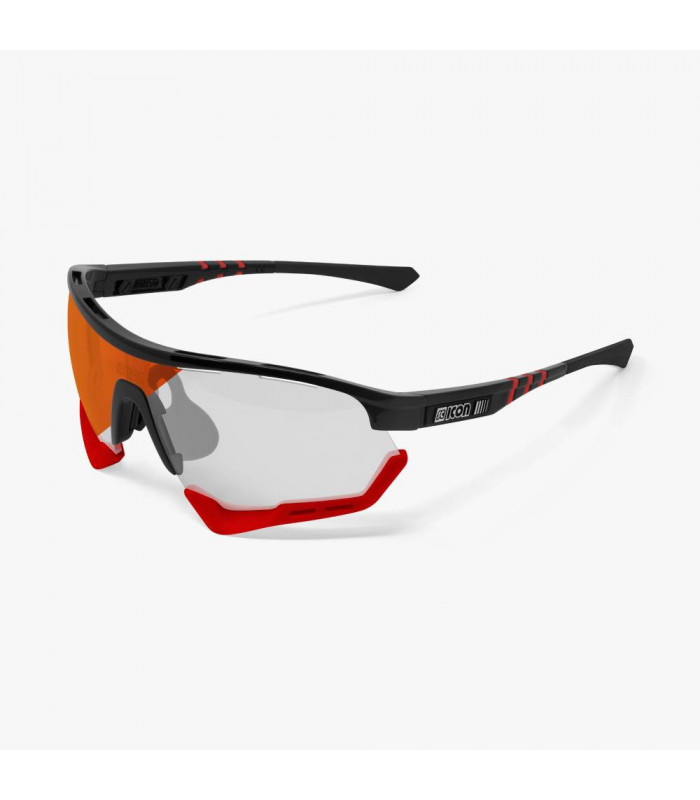 GAFAS SCICON AEROTECH XL NEGRO BRILLANTE (LENTE FOTOCROMÁTICA ROJA)
