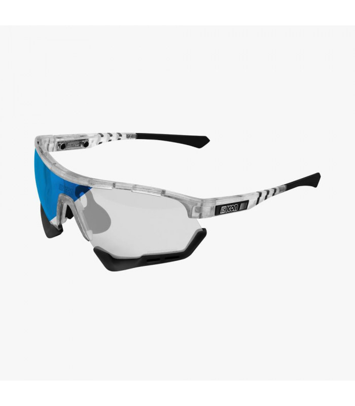 SCICON AEROTECH XL FROZEN WHITE SUNGLASSES (PHOTOCHROMIC BLUE LENS)