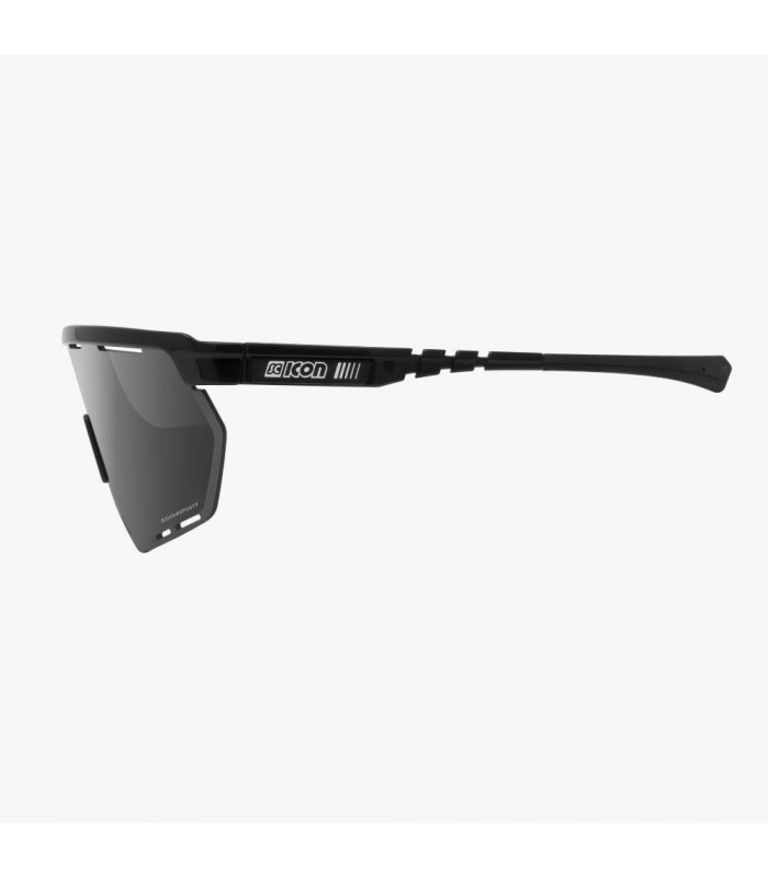 GAFAS SCICON AEROWING NEGRO BRILLANTE (LENTE FOTOCROMÁTICA PLATA ESPEJO)