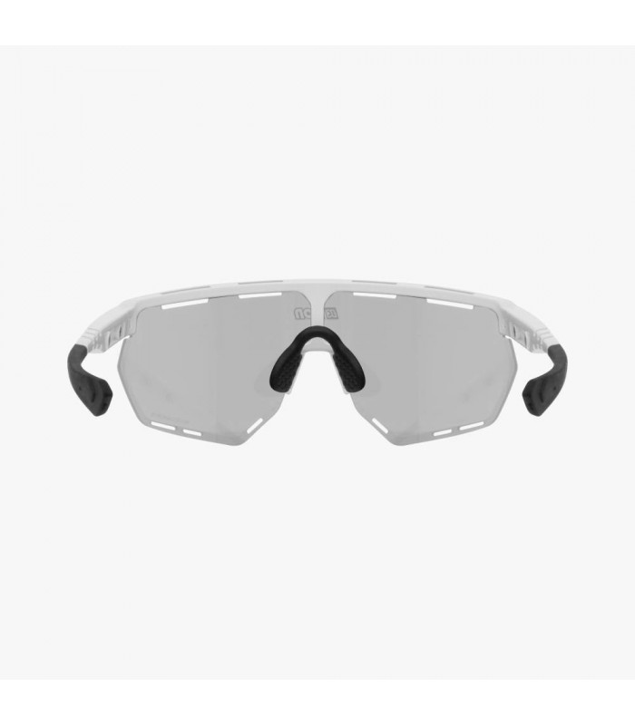 SCICON AEROWING WHITE GLOSS SUNGLASSES (PHOTOCHROMIC SILVER MIRROR LENS)