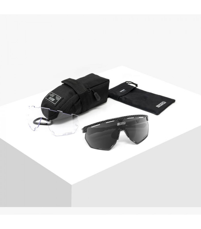 SCICON AEROWING CARBON MATT SUNGLASSES (MULTIMIRROR SILVER LENS)