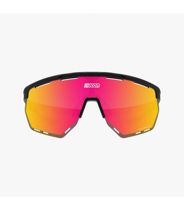 SCICON AEROWING BLACK GLOSS SUNGLASSES (MULTIMIRROR RED LENS)