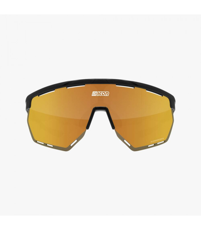 SCICON AEROWING BLACK GLOSS SUNGLASSES (MULTIMIRROR BRONZE LENS)