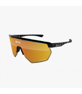 GAFAS SCICON AEROWING NEGRO BRILLANTE (LENTE MULTIESPEJO BRONCE)