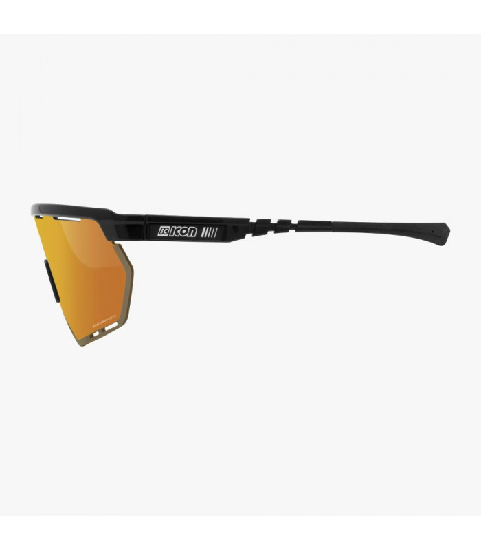 SCICON AEROWING BLACK GLOSS SUNGLASSES (MULTIMIRROR BRONZE LENS)