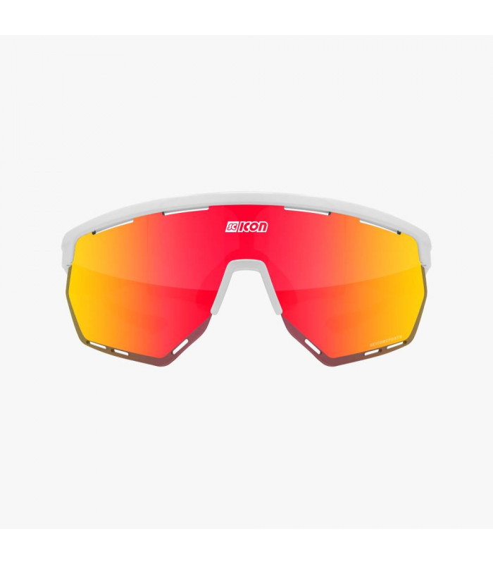 SCICON AEROWING WHITE GLOSS SUNGLASSES (MULTIMIRROR RED LENS)