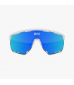 SCICON AEROWING WHITE GLOSS SUNGLASSES (MULTIMIRROR BLUE LENS)