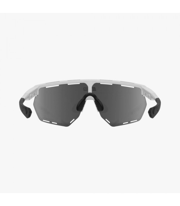 SCICON AEROWING WHITE GLOSS SUNGLASSES (MULTIMIRROR BLUE LENS)