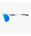 SCICON AEROWING WHITE GLOSS SUNGLASSES (MULTIMIRROR BLUE LENS)