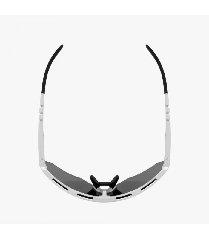 SCICON AEROWING WHITE GLOSS SUNGLASSES (MULTIMIRROR BLUE LENS)