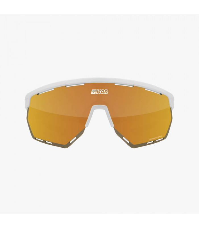SCICON AEROWING WHITE GLOSS SUNGLASSES (MULTIMIRROR BRONZE LENS)