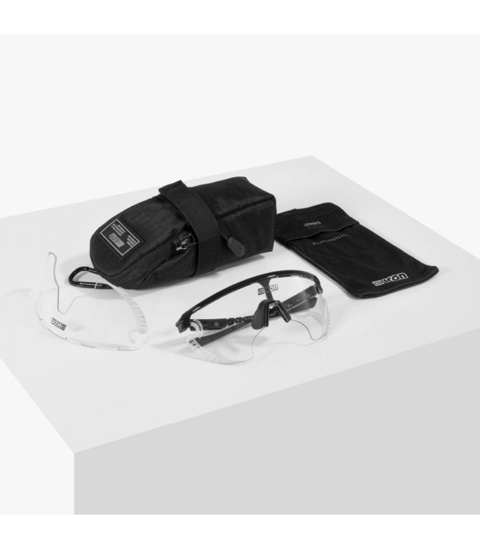 SCICON AEROWING LAMON BLACK GLOSS SUNGLASSES (PHOTOCHROMIC SILVER MIRROR LENS)