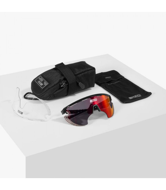 SCICON AEROWING CARBON LAMON MATT SUNGLASSES (MULTIMIRROR RED LENS)