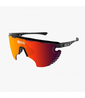 GAFAS SCICON AEROWING LAMON NEGRO BRILLANTE (LENTE MULTIESPEJO ROJA)