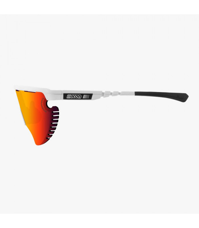SCICON AEROWING LAMON WHITE GLOSS SUNGLASSES (MULTIMIRROR RED LENS)