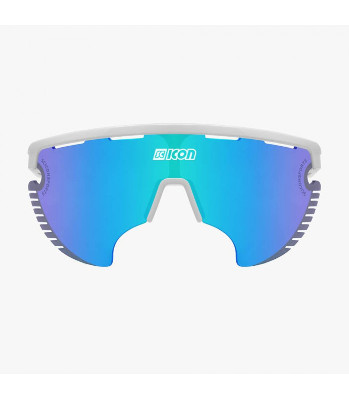 SCICON AEROWING LAMON WHITE GLOSS SUNGLASSES (MULTIMIRROR BLUE LENS)