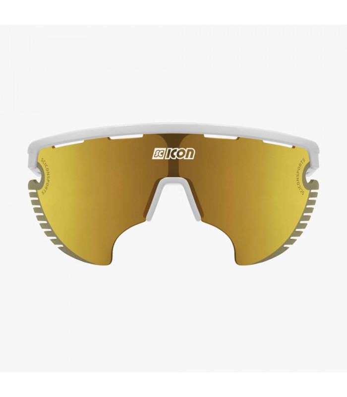 SCICON AEROWING LAMON WHITE GLOSS SUNGLASSES (MULTIMIRROR BRONZE LENS)