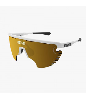 SCICON AEROWING LAMON WHITE GLOSS SUNGLASSES (MULTIMIRROR BRONZE LENS)