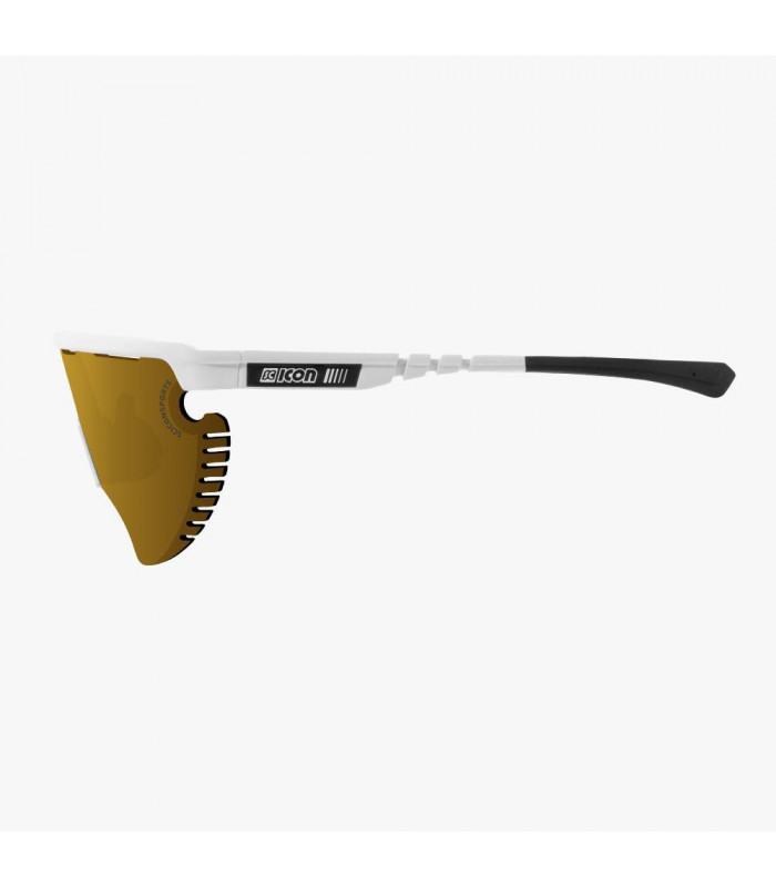 SCICON AEROWING LAMON WHITE GLOSS SUNGLASSES (MULTIMIRROR BRONZE LENS)