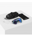 SCICON AEROWING LAMON CRYSTAL GLOSS SUNGLASSES (MULTIMIRROR BLUE LENS)