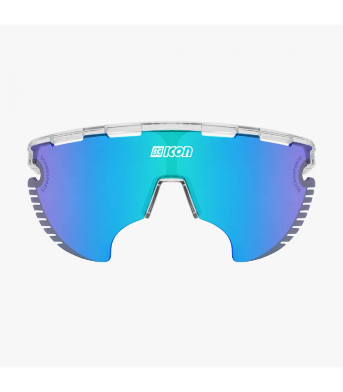 SCICON AEROWING LAMON CRYSTAL GLOSS SUNGLASSES (MULTIMIRROR BLUE LENS)
