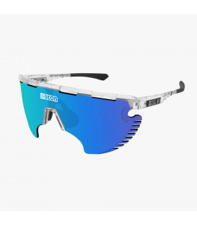 SCICON AEROWING LAMON CRYSTAL GLOSS SUNGLASSES (MULTIMIRROR BLUE LENS)