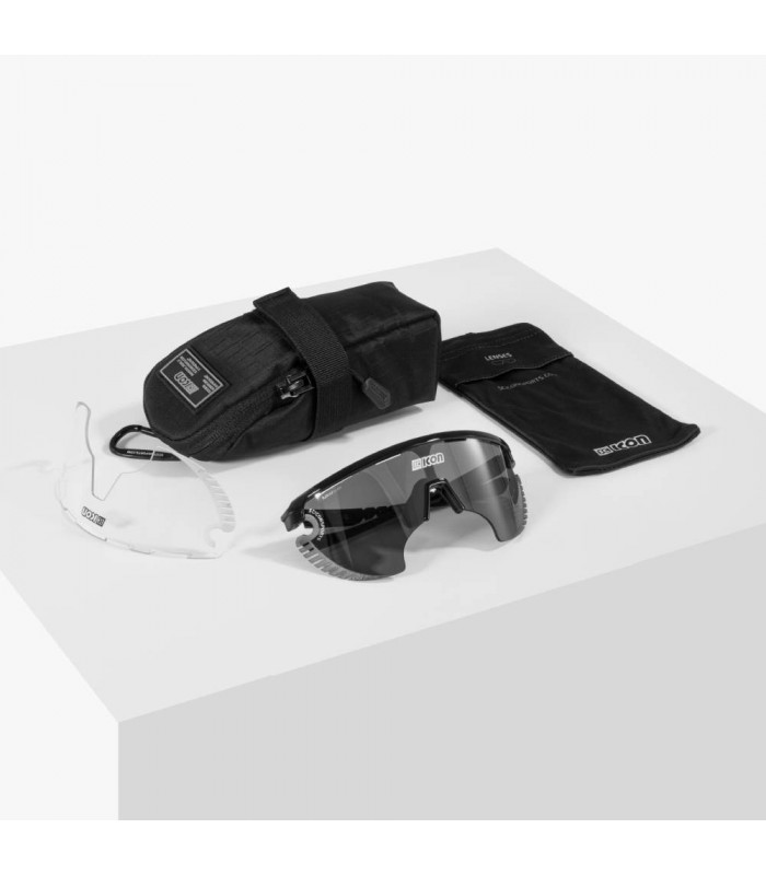 GAFAS SCICON AEROWING LAMON NEGRO/BLANCO (LENTE MULTIESPEJO PLATA)