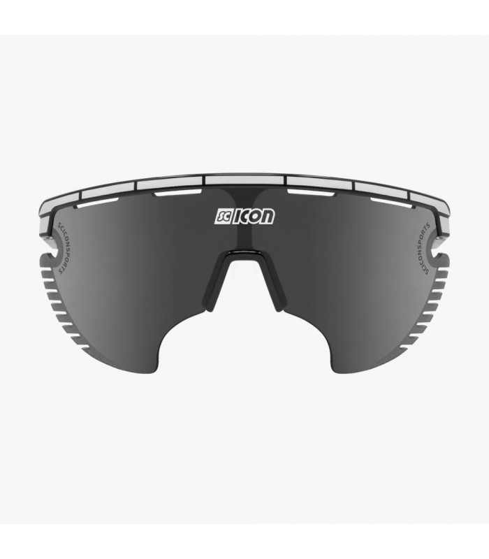 SCICON AEROWING LAMON BLACK/WHITE SUNGLASSES (MULTIMIRROR SILVER LENS)