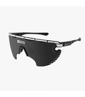 SCICON AEROWING LAMON BLACK/WHITE SUNGLASSES (MULTIMIRROR SILVER LENS)