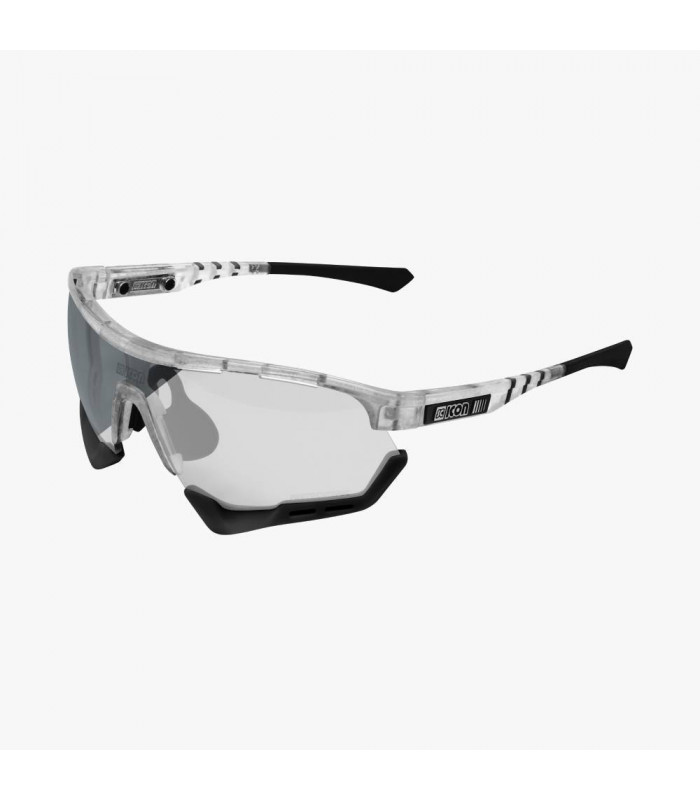 SCICON AEROTECH XL FROZEN WHITE SUNGLASSES (PHOTOCHROMIC SILVER LENS)