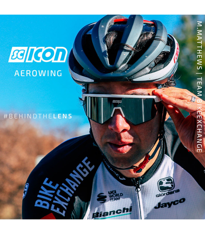 SCICON AEROWING BLACK GLOSS SUNGLASSES (PHOTOCHROMIC SILVER MIRROR LENS)
