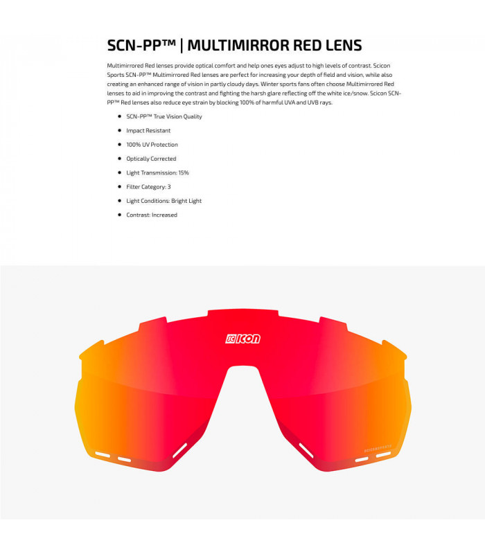 GAFAS SCICON AEROWING BLANCO BRILLANTE (LENTE MULTIESPEJO ROJA)