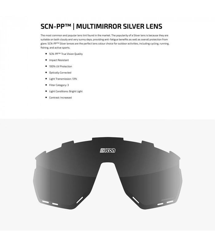 SCICON AEROWING BLACK GLOSS SUNGLASSES (MULTIMIRROR SILVER LENS)