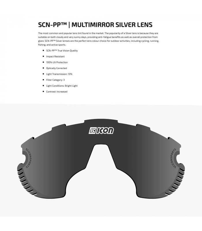 GAFAS SCICON AEROWING LAMON NEGRO BRILLANTE (LENTE MULTIESPEJO PLATA)