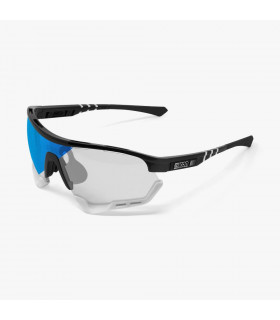 SCICON AEROTECH XL BLACK GLOSS SUNGLASSES (PHOTOCHROMIC BLUE LENS)