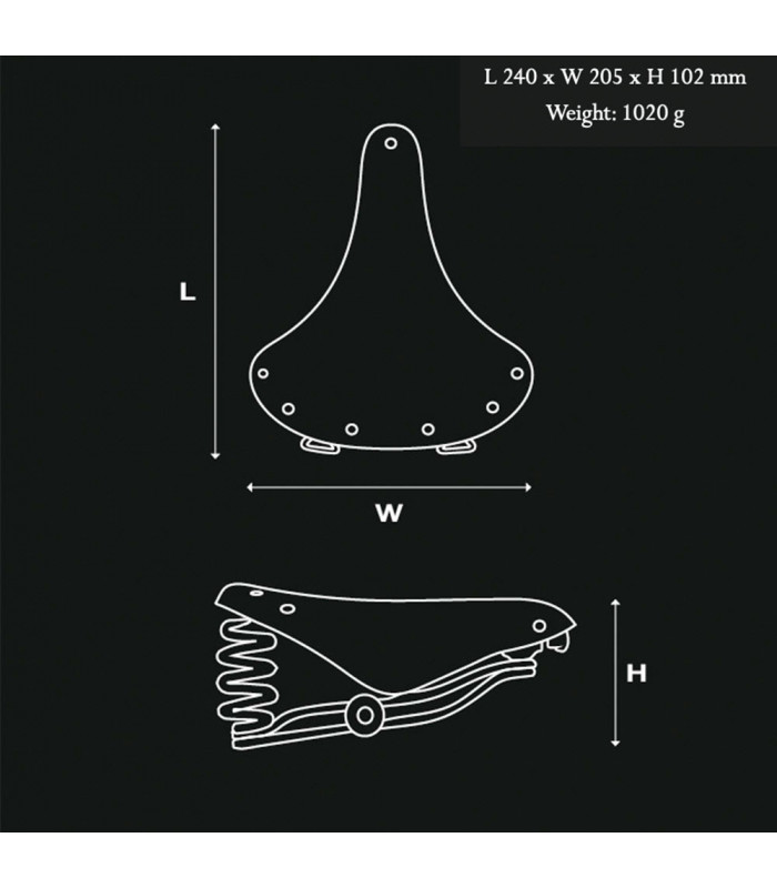 BROOKS B66 SHORT SADDLE (BROWN)