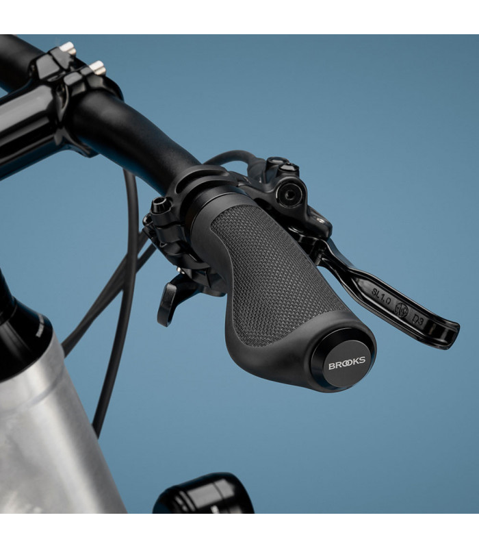 PUÑOS ERGONÓMICOS GOMA BROOKS (NEGRO/130 MM-130 MM)