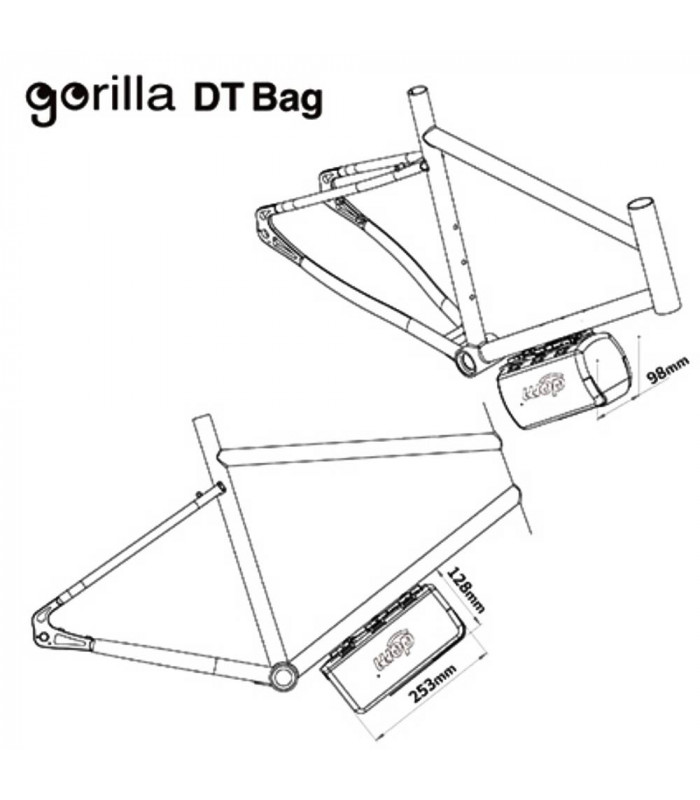 DOM MONKII TOP TUBE BAG (BLACK)