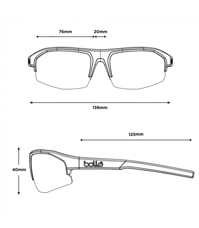 BOLLE BOLT 2.0 BLACK MATTE SUNGLASSES (PHANTOM BROWN RED PHOTOCHROMIC LENSES)