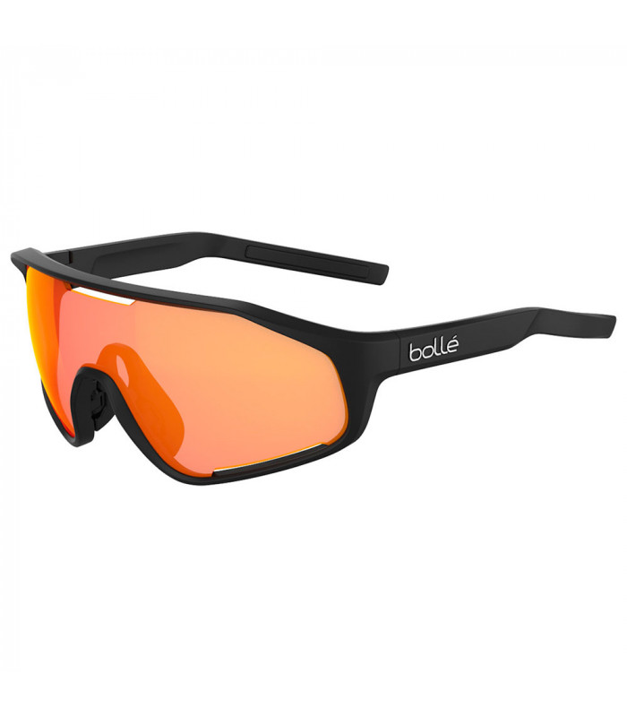 BOLLE SHIFTER BLACK MATTE SUNGLASSES (PHANTOM BROWN RED LENS)