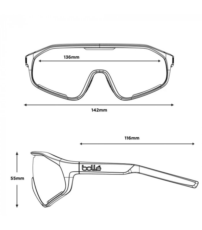BOLLE SHIFTER BLACK MATTE SUNGLASSES (PHANTOM BROWN RED LENS)