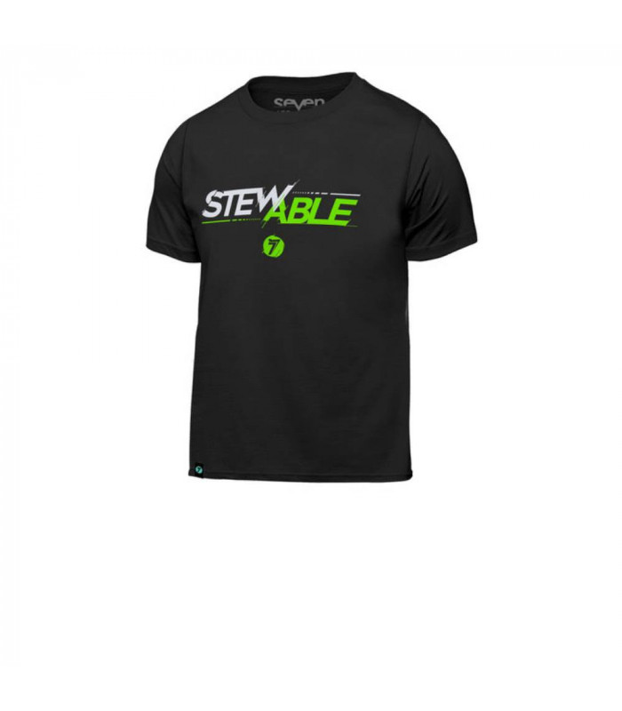 CAMISETA SEVEN STEWABLE INFANTIL (NEGRO/VERDE FLUO)