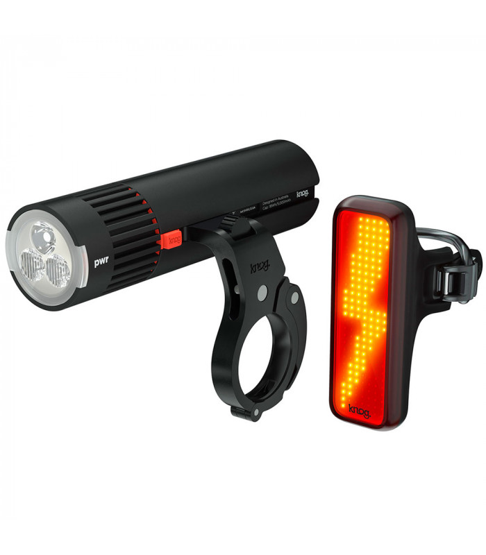 KNOG PWR TRAIL + BLINDER V BOLT LIGHTS SET (1100 + 100 LUMENS)