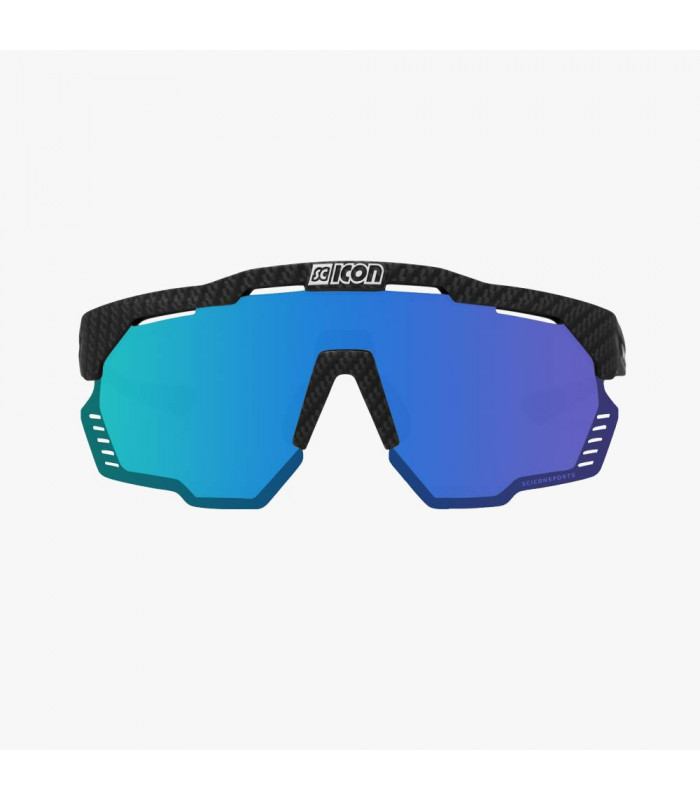 SCICON AEROSHADE KUNKEN CARBON MATT SUNGLASSES (MULTIMIRROR BLUE LENS)